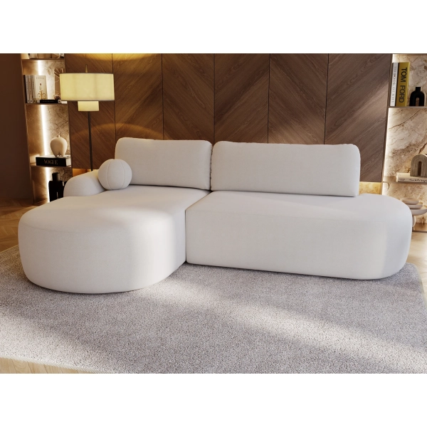 JASNOBEŻOWY NAROŻNIK AGAT O Z FUNKCJĄ SPANIA DO SALONU LAMBI - W ARANŻACJI